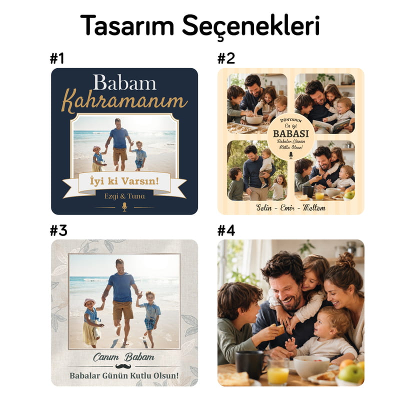 Baba Fotoğraflı Ses Kayıt Müzikli Buzdolabı Magneti - Bluetooth MP3 Özellikli