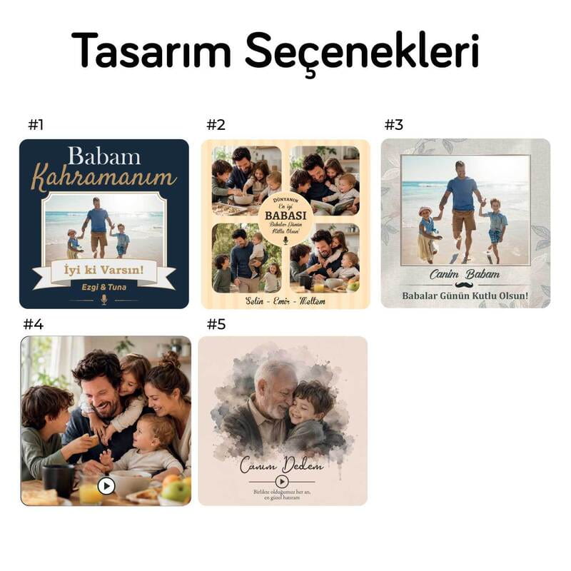 Babaya Hediye Fotoğraflı Sihirli Magnet - Ses Kayıt & MP3 Özellikli