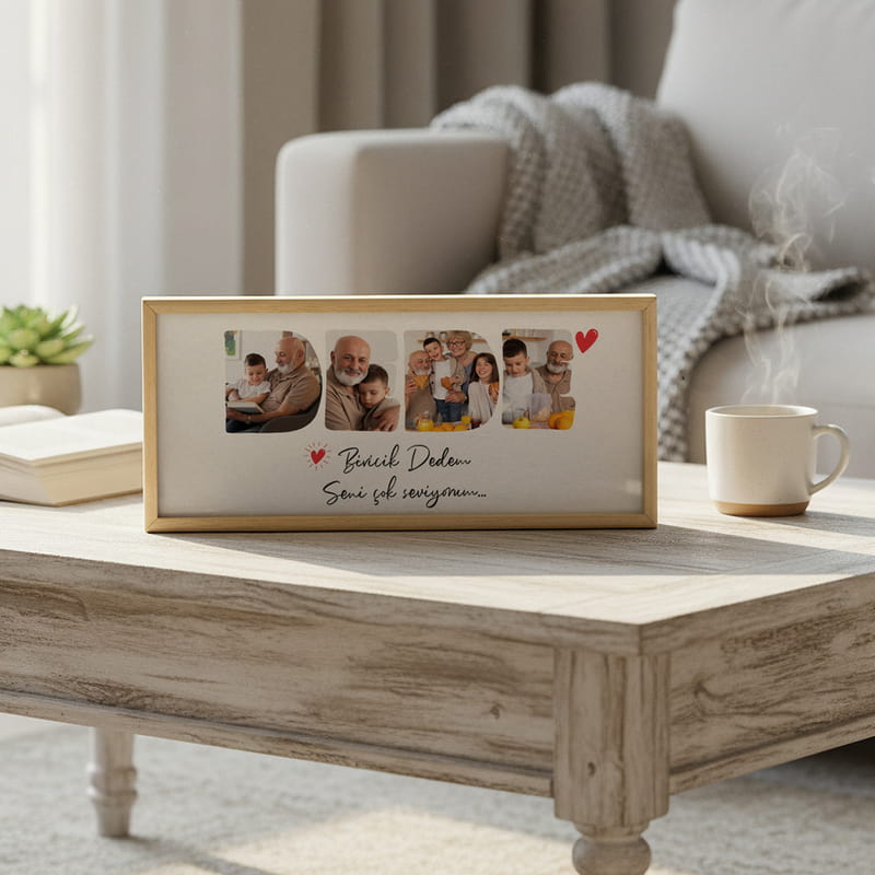 Dedeye Hediye Fotoğraf Baskılı Ahşap Tablo