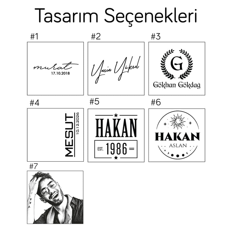 Doğum Günü Tarihli İsme Özel Metal Çakmak - Tasarım Seçenekli