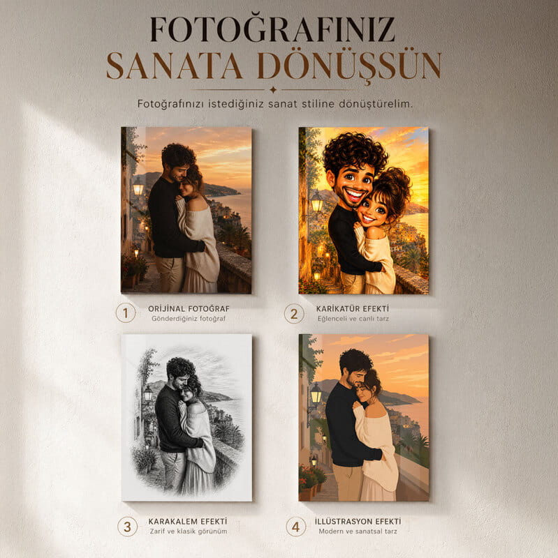 Efekt Seçenekli Fotoğrafınıza Özel Temperli Cam Tablo - 50x70 cm