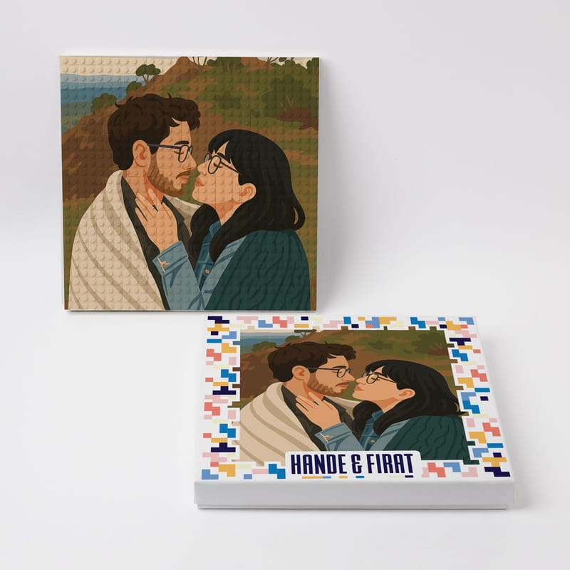 Efekt Seçenekli Kişiye Özel Kutulu Brick Puzzle - 200 Parça
