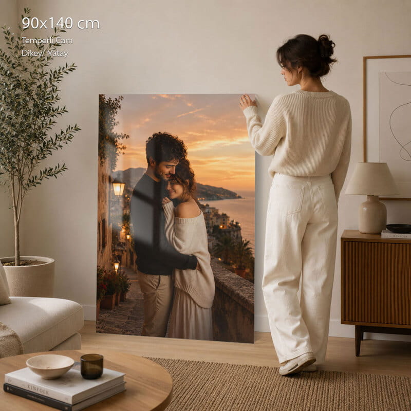 Fotoğrafınıza Özel Büyük Cam Tablo - 90x140 Cm Efekt Seçenekli