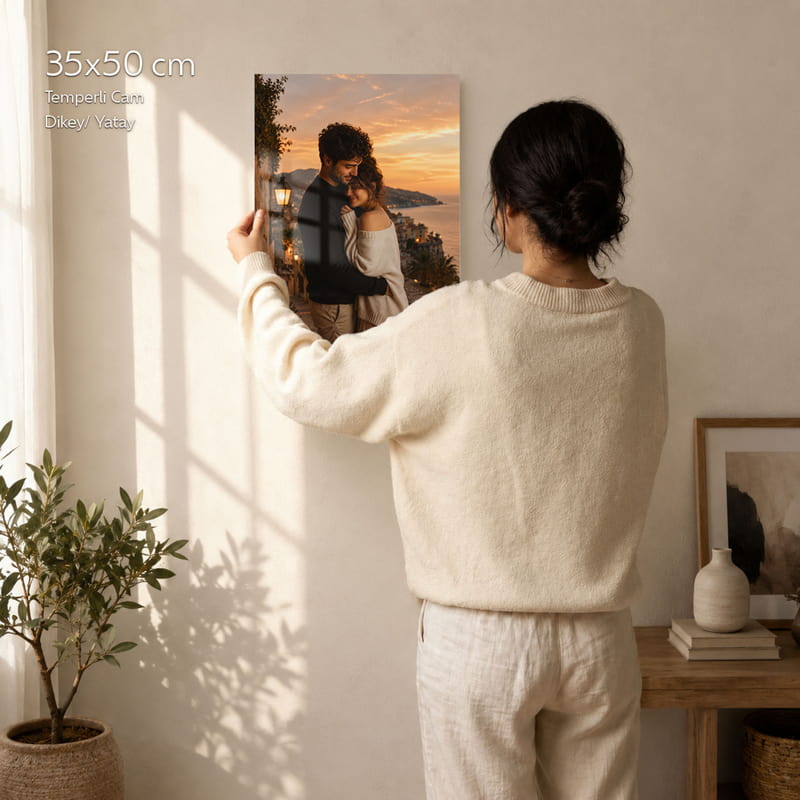Fotoğrafınıza Özel Cam Duvar Tablosu - 35x50 cm Efekt Seçenekli