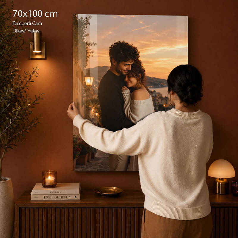 Fotoğrafınıza Özel Cam Duvar Tablosu - 70x100 cm Efekt Seçenekli
