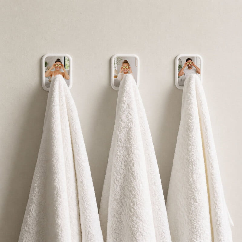 Fotoğraflı 3lü Kişiye Özel Banyo Havlu Askısı