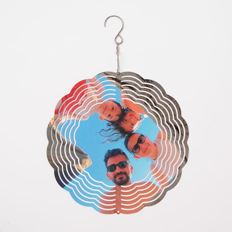 Fotoğraflı Kişiye Özel Metal 3D Rüzgar Gülü
