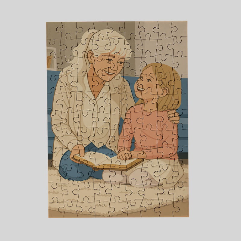 İllüstrasyon Fotoğraflı Kapsül Tüplü Puzzle
