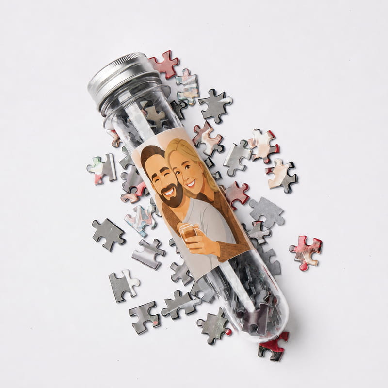 İllüstrasyon Fotoğraflı Kapsül Tüplü Puzzle