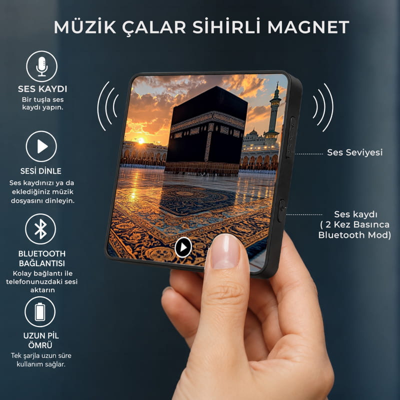 İslami Temalı Bluetooth Hoparlör Özellikli Magnet