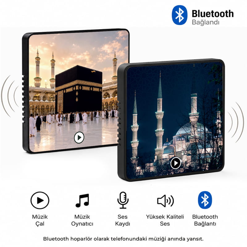 İslami Temalı Bluetooth Hoparlör Özellikli Magnet