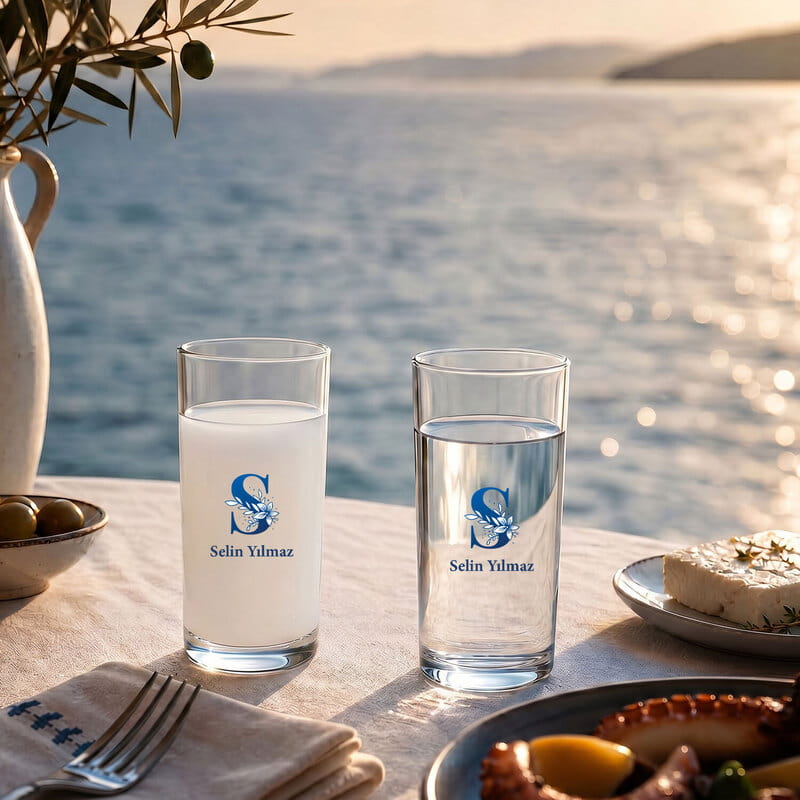 İsme Özel 2'li Rakı Kadeh Seti - 8 Tasarım Seçeneği
