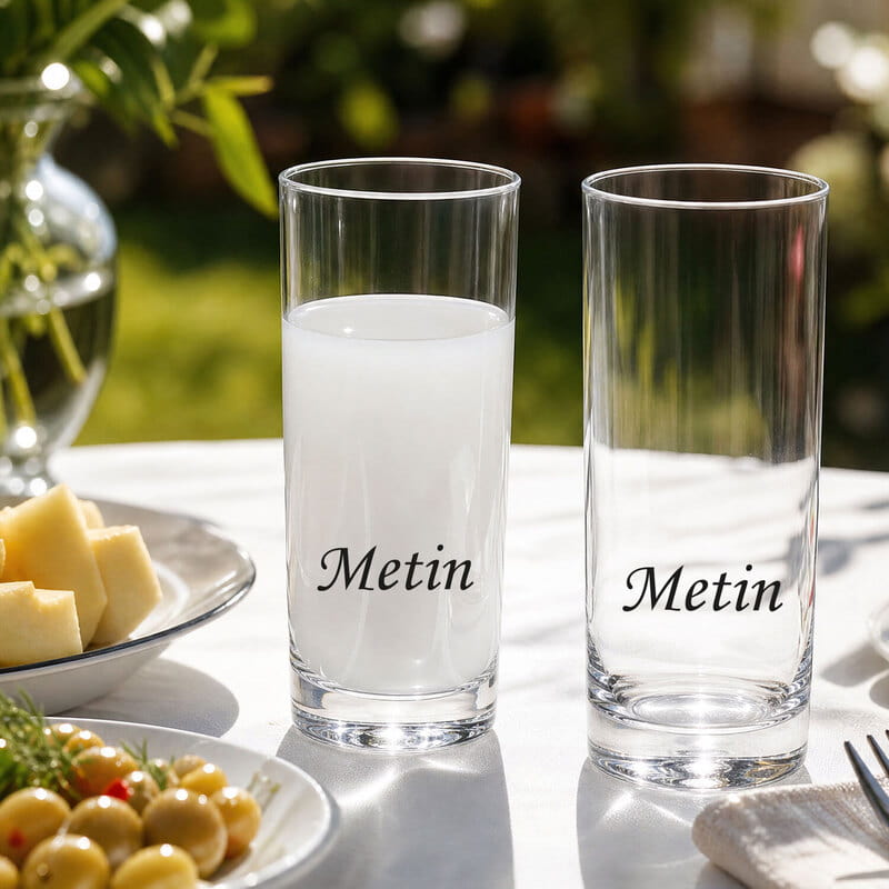 İsme Özel 2'li Rakı Kadeh Seti - 8 Tasarım Seçeneği