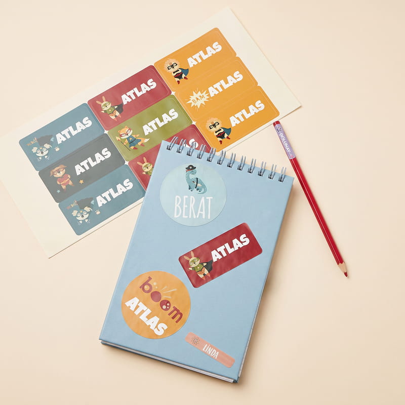İsme Özel Okul Seti - Matara - Sticker ve Kumaş Baskı Etiketi Seçenekli