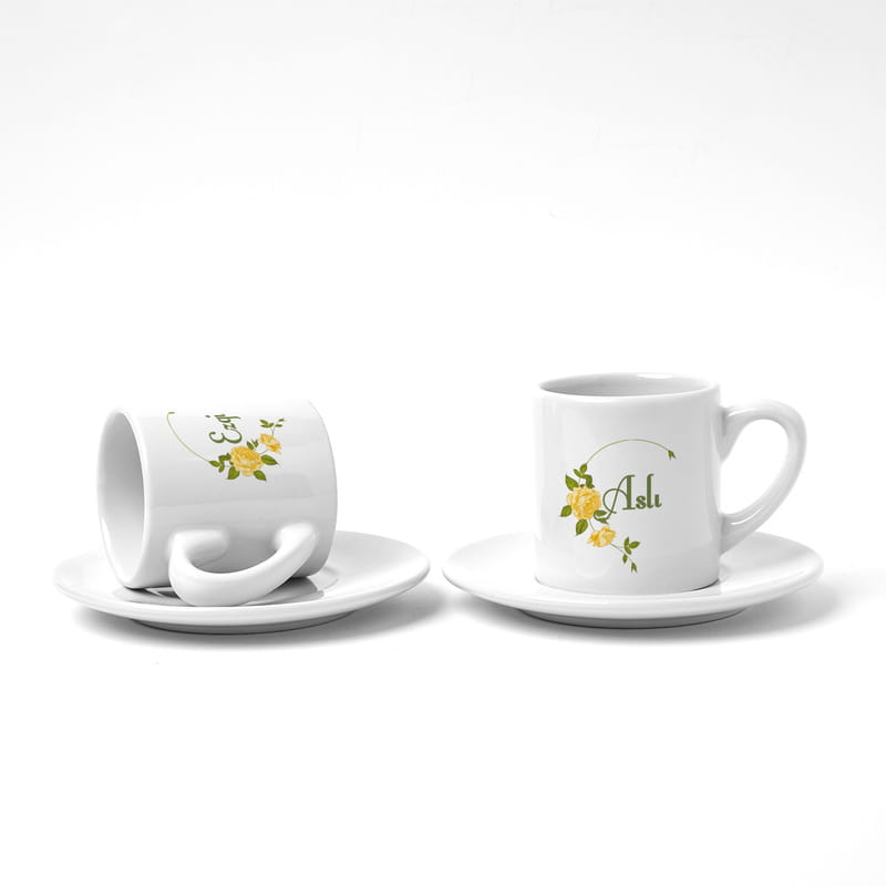 Kahve Sever Anneye Kişiye Özel Fincanlı Hediye Kutusu