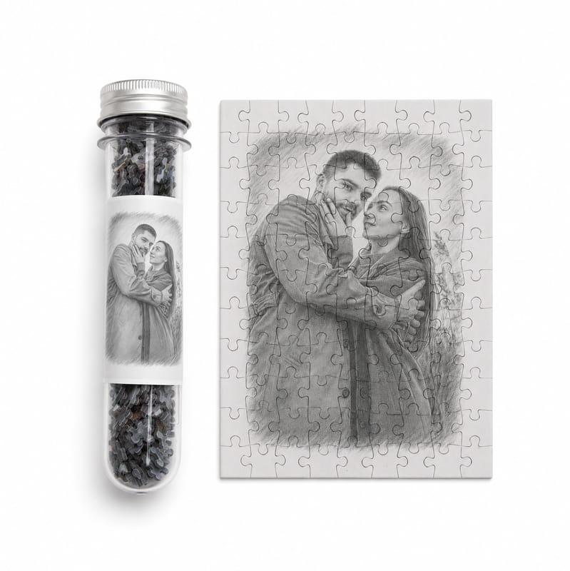 Karakalem Fotoğraf Baskılı Kapsül Puzzle