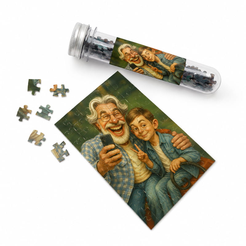 Karikatür Fotoğraflı Kapsül Puzzle