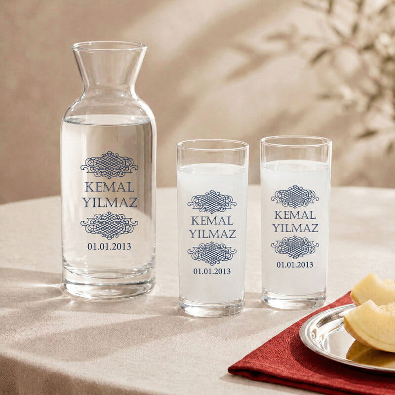 Kişiye Özel 2'li Rakı Kadehi ve Karaf Seti