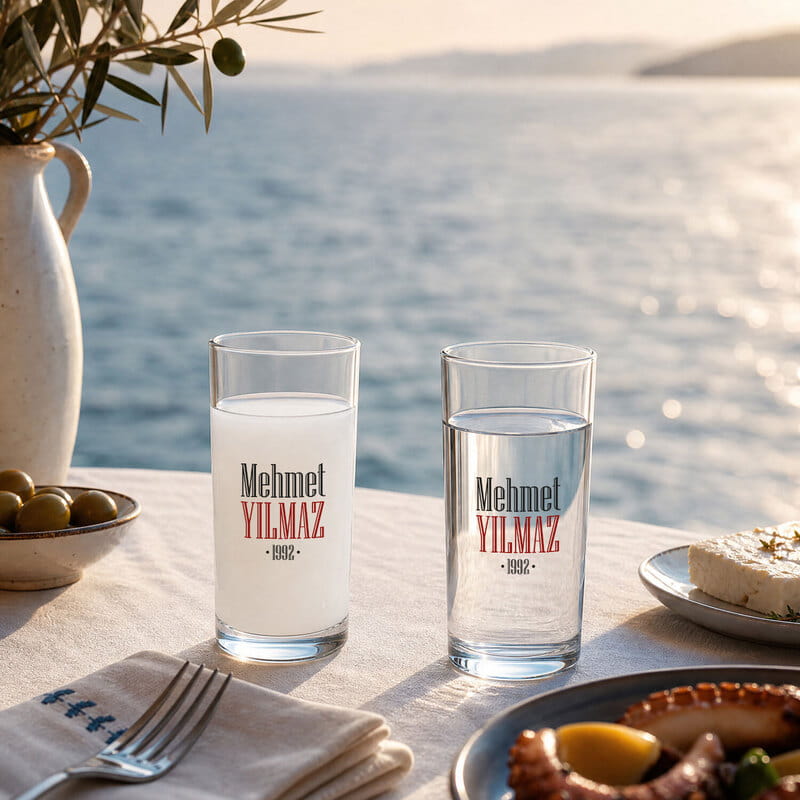 Kişiye Özel 2'li Rakı Kadehi ve Karaf Seti