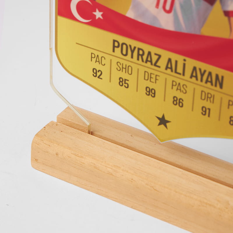 Kişiye Özel Dünya Kupası Futbolcu Kartı Akrilik Plaket