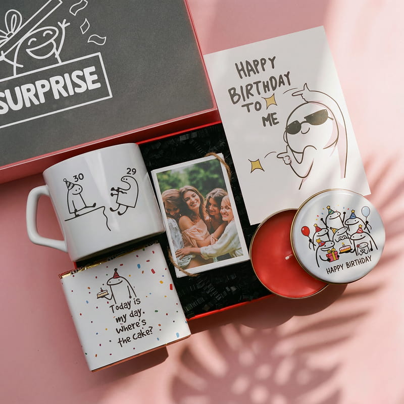 Kişiye Özel Fotoğraflı Flork Esprili Doğum Günü Kutusu