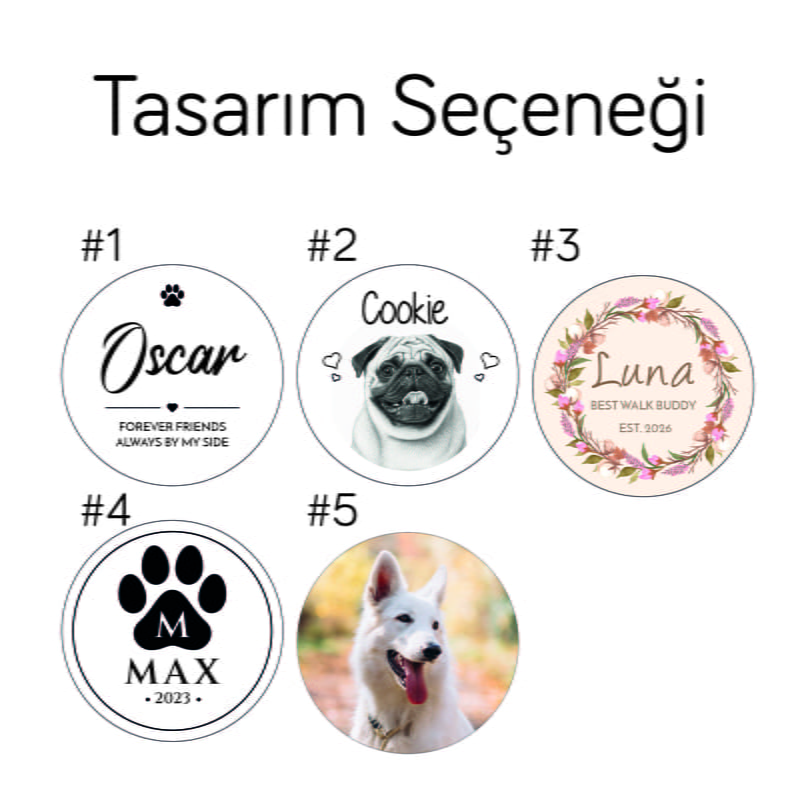 Kişiye Özel Geri Çekme Makaralı Köpek Gezdirme Tasması - 5 Metre