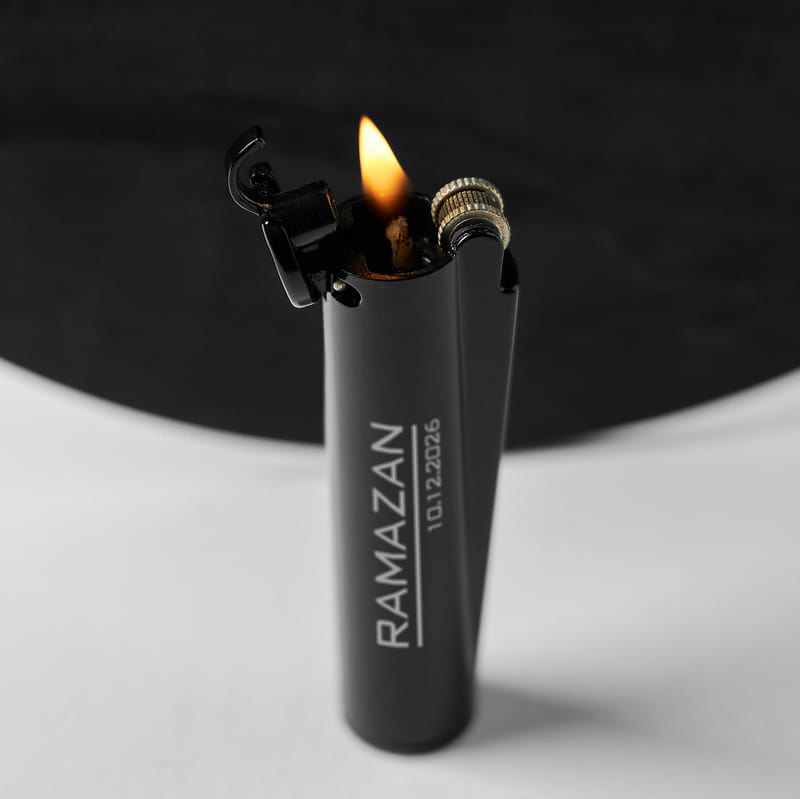 Kişiye Özel Metal Clipper Benzinli Çakmak Seti