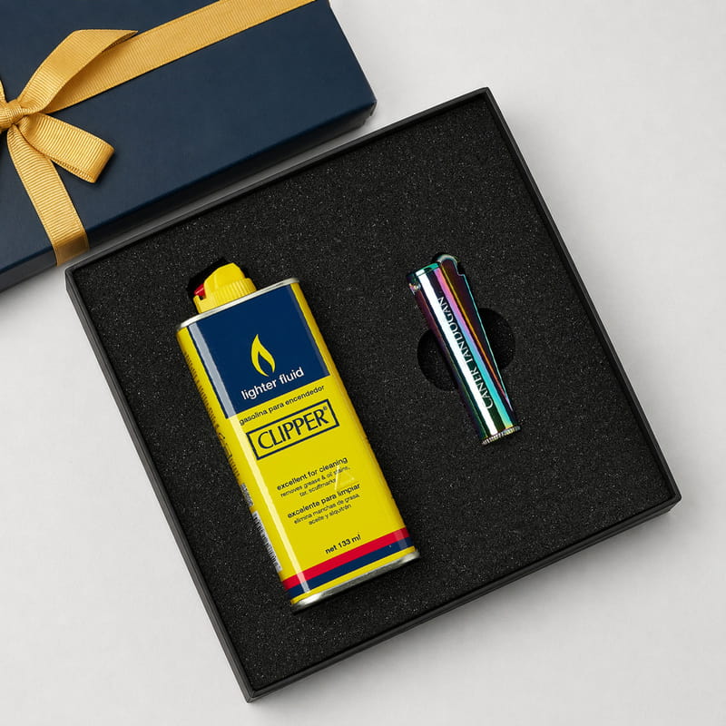 Kişiye Özel Metal Clipper Benzinli Çakmak Seti