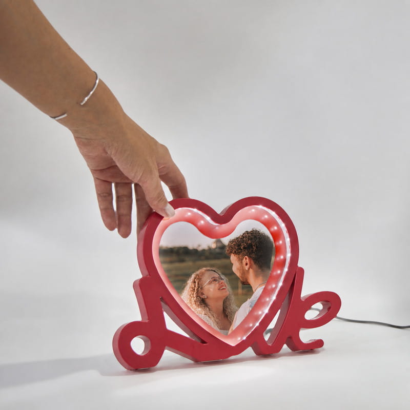 LED Işıklı Love Fotoğraflı Sihirli Ayna