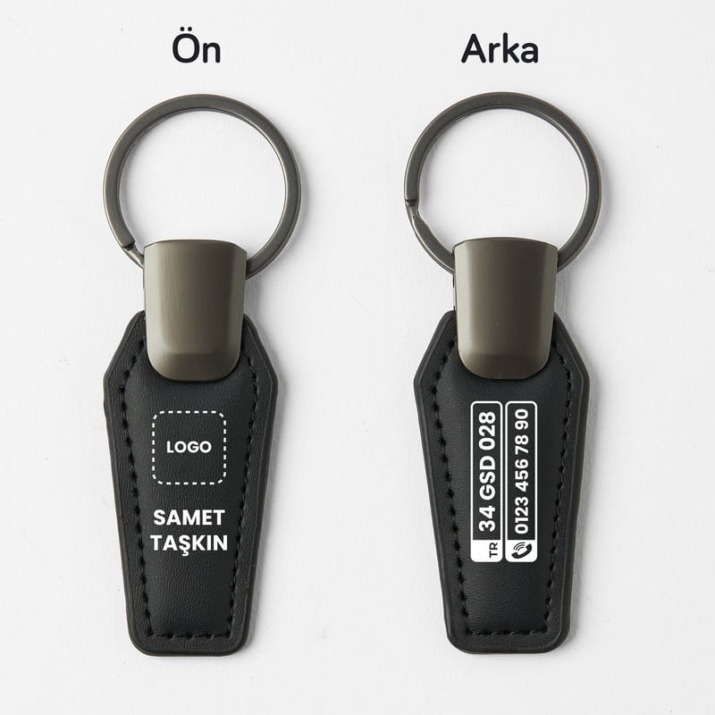 Logo & Plaka Özelleştirmeli Deri Araba Anahtarlığı