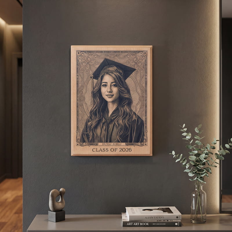Mezuniyet Hediyesi Fotoğraf Baskılı Ahşap Tablo
