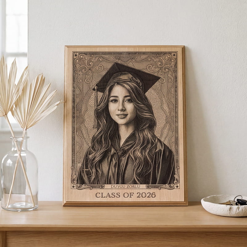 Mezuniyet Hediyesi Fotoğraf Baskılı Ahşap Tablo
