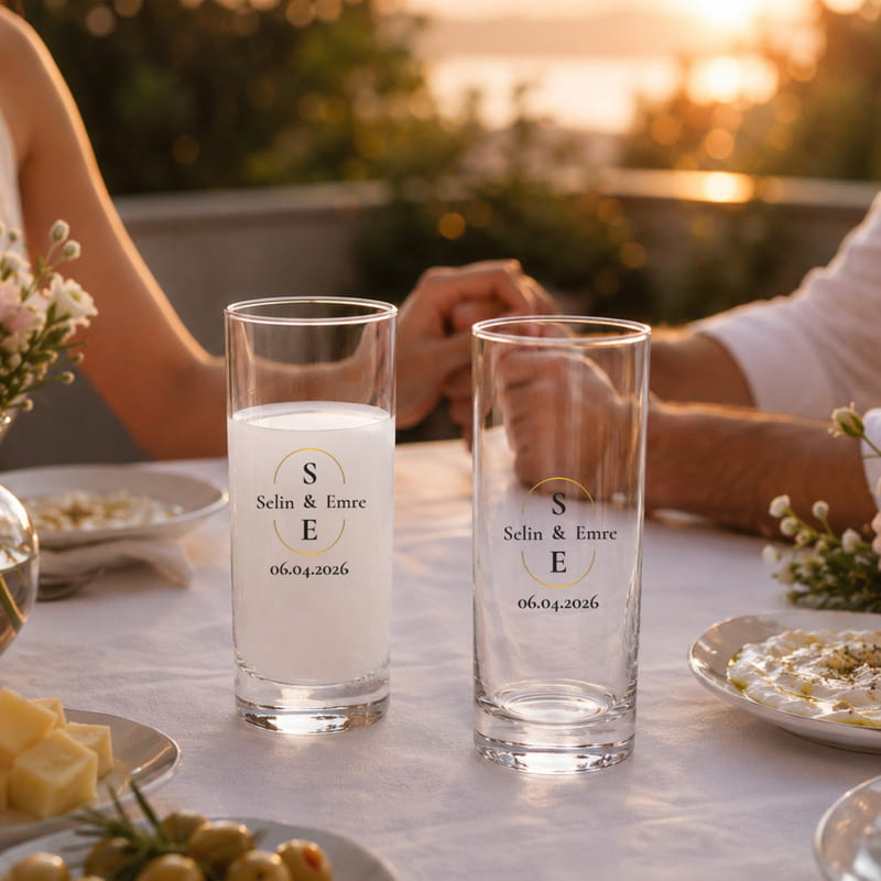 Nice Birlikte Yıllara Yıl Dönümü Hediyesi 2'li Rakı Kadehi