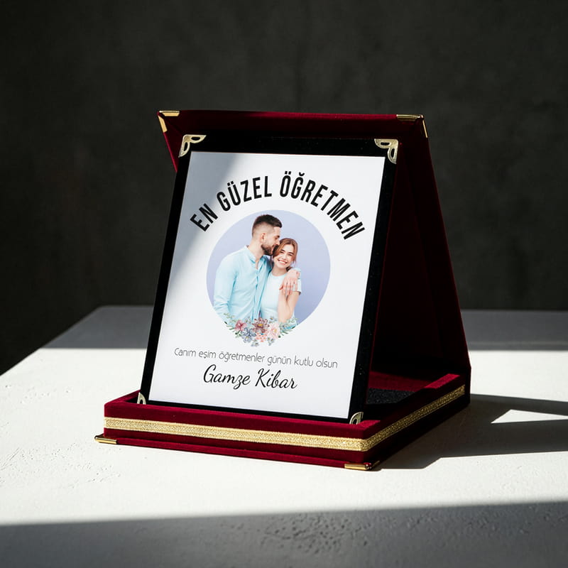 Öğretmen Eşe Öğretmenler Günü Hediyesi Fotoğraf Baskılı Plaket