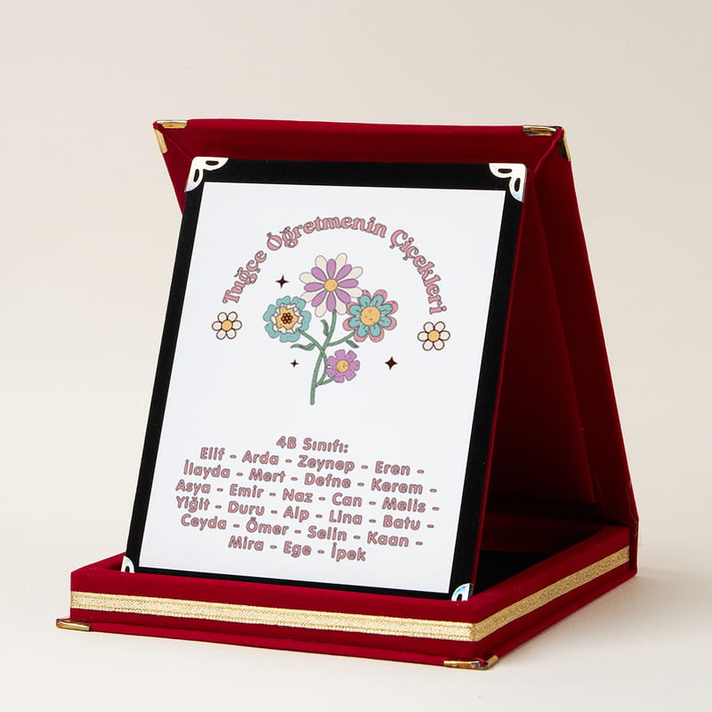 Öğretmenin Çiçekleri Öğrenci İsimleri Plaket