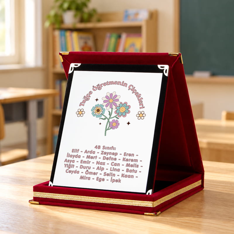 Öğretmenin Çiçekleri Öğrenci İsimleri Plaket