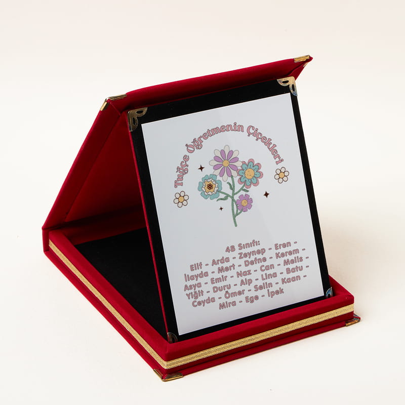 Öğretmenin Çiçekleri Öğrenci İsimleri Plaket
