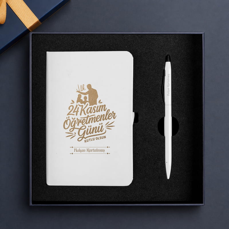 Öğretmenler Günü Özel İsimli Defter Kalem Hediye Seti