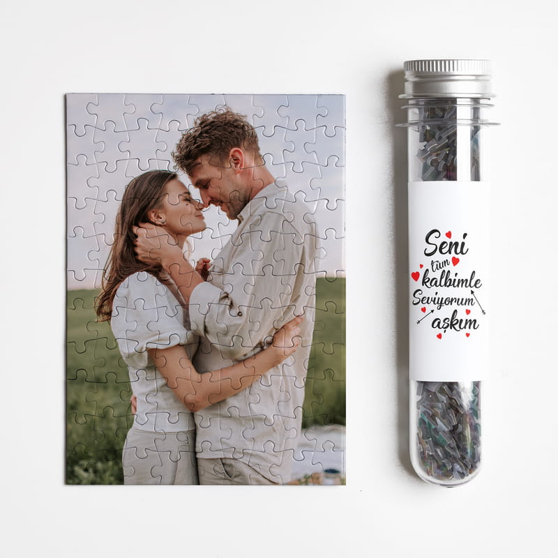 Sevgiliye Sürpriz Yapmak İsteyenlere Kapsül Şişeli Mini Puzzle