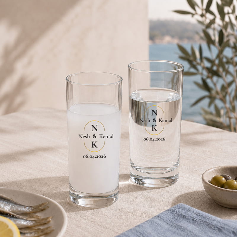 Sevgimiz Sonsuza Dek Sevgiliye Hediye 2'li Rakı Kadehi