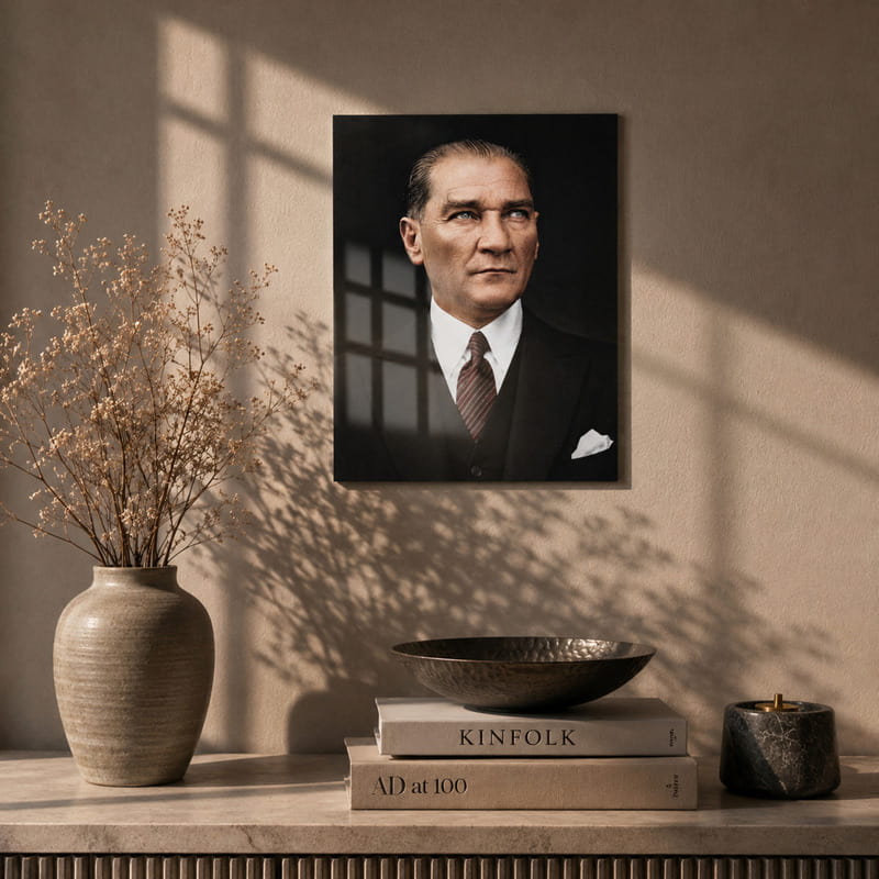Temperli Atatürk Cam Tablo - 90x140 cm
