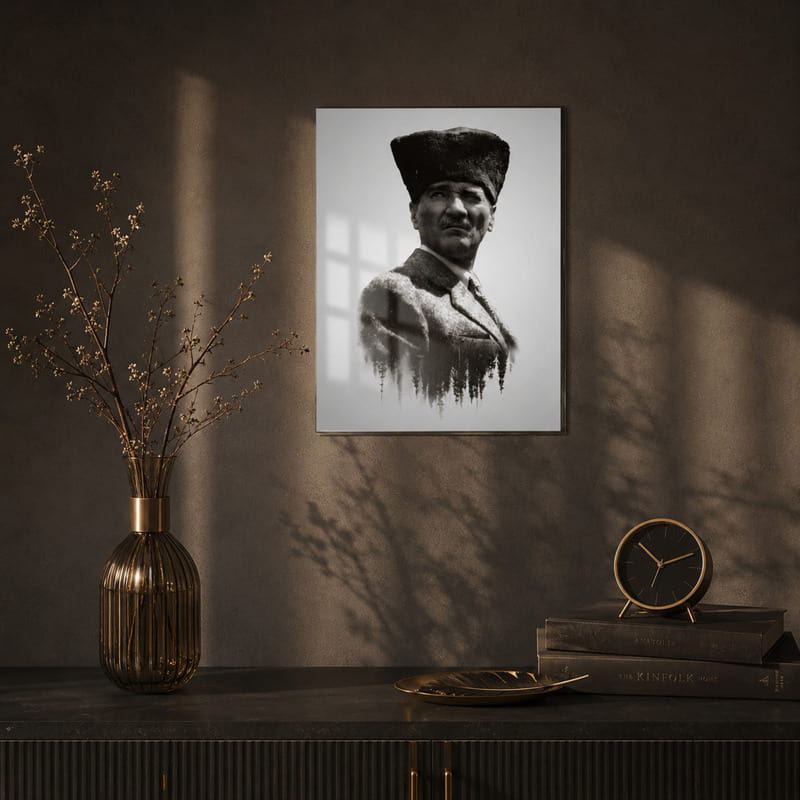 Temperli Atatürk Cam Tablo - 90x140 cm