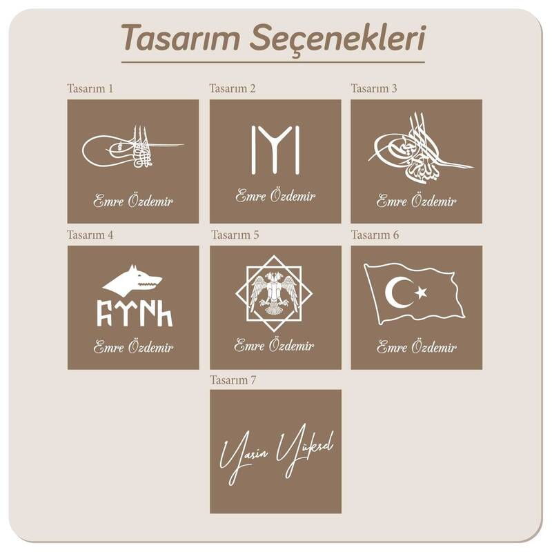 TÜRK Tarihi Sembolleri İsme Özel Deri Cüzdan