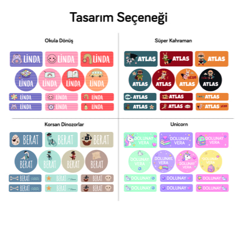 Ütü Isı Transferli İsme Özel Tekstil Kıyafet Etiketi