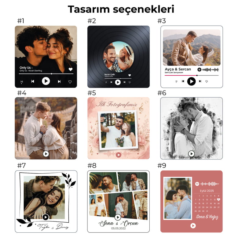 Yıl Dönümü Fotoğraflı Hoparlör & Ses Kayıt Özellikli Müzik Çalar Sihirli Magnet