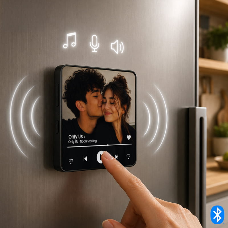 Yıl Dönümü Fotoğraflı Hoparlör & Ses Kayıt Özellikli Müzik Çalar Sihirli Magnet