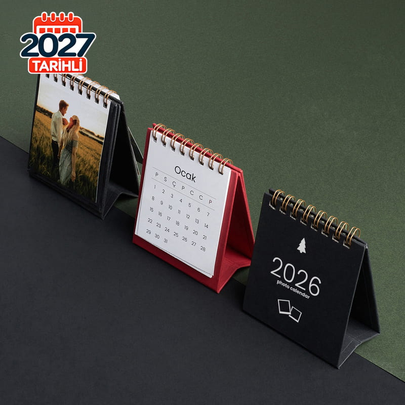 Yılbaşı Özel Masaüstü Fotoğraflı 2027 Mini Takvim