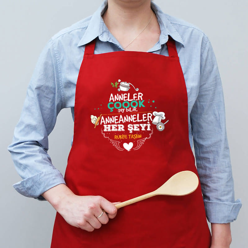 Anneanneye - Babaanneye Esprili Mutfak Önlüğü
