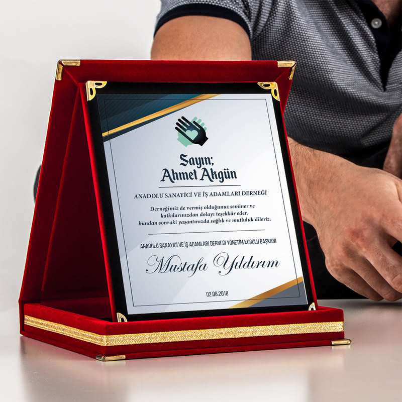 Derneklere Özel Logolu Hediyelik Teşekkür Plaketi Hediye