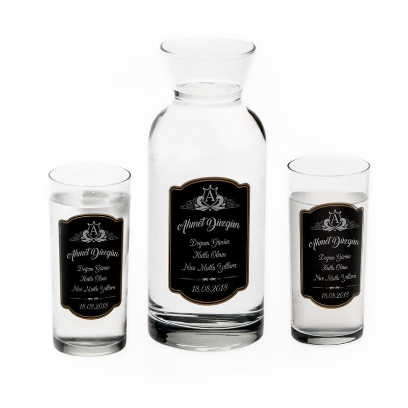Doğum Günü Hediyesi 2li Rakı Kadehi Karaf Seti